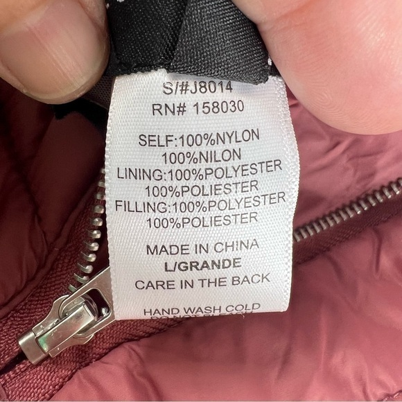 Love tree Sherpa lined puffer jacket size large, dusty rose color, hooded jacket - Picture 4 of 9